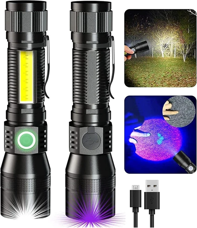 Alt view image 8 of 14 - Blacklight flashlights, 3 in-1 Rechargeable Flashlights, UV Light Magnetic LED Flashlight High Lumens, 7 Mode Emergencies Camping flashlight, Tactical Waterproof Flash Light for Pet Urine Detection