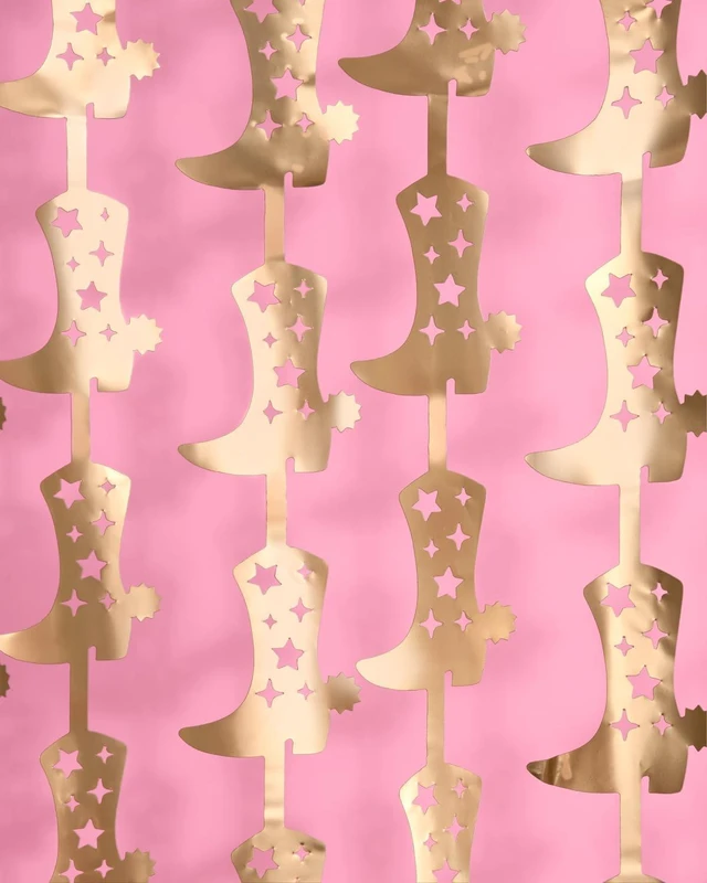 Alt view image 14 of 14 - xo, Fetti Party Decorations Gold Foil Boot Curtain - Set of 2 | Cowgirl Bachelorette Supplies, Western Birthday Photo Booth, Ranch Party Decor