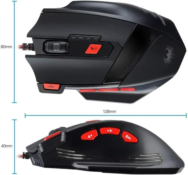Alt view image 12 of 12 - Zelotes Wired Gaming Mouse, 9200DPI, 8 Programmable Buttons, USB Optical Ergonomic Mouse, Corded Computer Mouse, Mouse Gaming for PC, Mac, Black