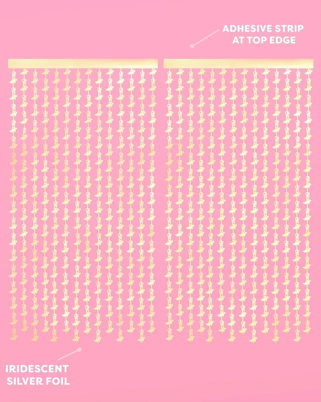 Alt view image 12 of 14 - xo, Fetti Party Decorations Gold Foil Boot Curtain - Set of 2 | Cowgirl Bachelorette Supplies, Western Birthday Photo Booth, Ranch Party Decor