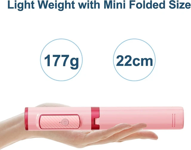 Alt view image 14 of 14 - Selfie Stick, Foldable Cellphone Tripod with Remote, Travel Tripod for iPhone Series Android, Video Recording - Pink