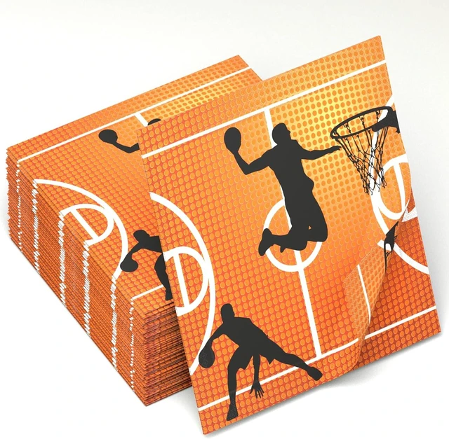 Alt view image 6 of 10 - 120 Pcs Basketball Party Napkins Basketball Birthday Party Disposable Paper Napkins Sport Party Luncheon Napkins Supplies Decoration Set