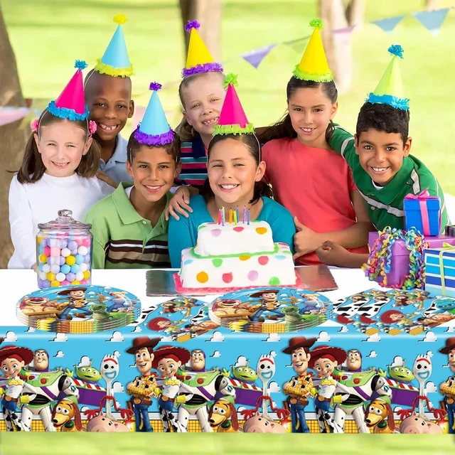 Alt view image 11 of 12 - 41pcs Toy Storys Party Supplies include 20 plates, 20 napkins, 1 Tablecloth for the Toy Storys birthday party decoration