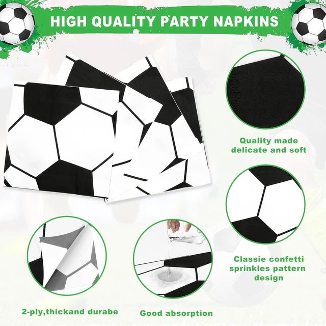Alt view image 10 of 12 - 120 Pcs Soccer Party Napkins Soccer Birthday Party Disposable Paper Napkins Sport Party Luncheon Napkins Supplies Decoration Set
