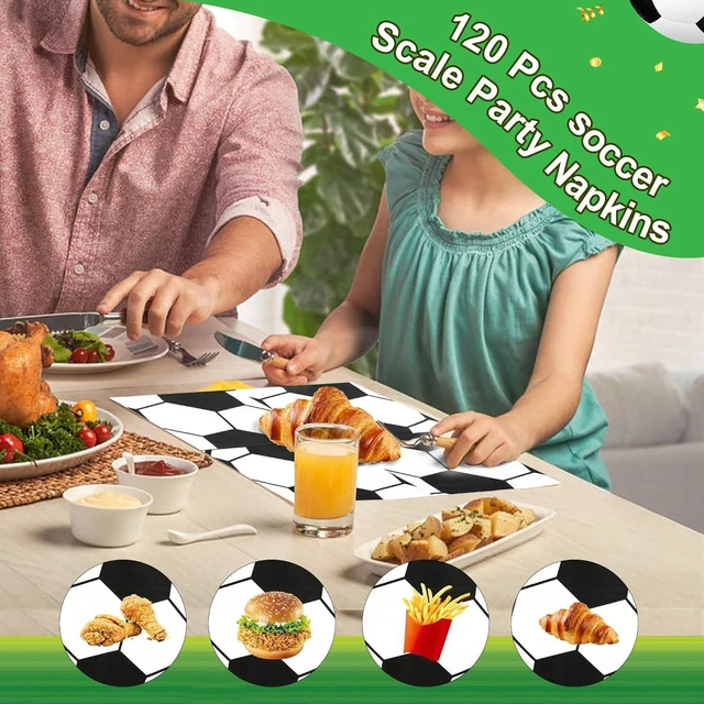 Alt view image 12 of 12 - 120 Pcs Soccer Party Napkins Soccer Birthday Party Disposable Paper Napkins Sport Party Luncheon Napkins Supplies Decoration Set