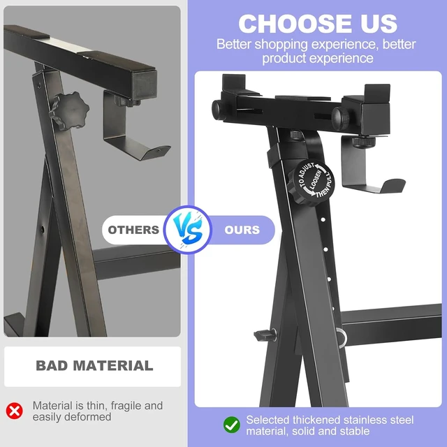 Alt view image 9 of 12 - Keyboard Stand Piano Duty Stand Z Style Adjustable Keyboard Holder Piano Keyboard Stand Fits 54, 61 And 88 Keys Electric Keyboards Digital Pianos