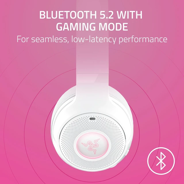 Alt view image 10 of 14 - Kraken Kitty V2 BT Wireless RGB Headset: Chroma RGB Kitty Ears & Earcups - Bluetooth 5.2-40 mm Drivers - Noise-Cancelling Mics - Lightweight - 40 Hr Battery w/Type C Charging - White