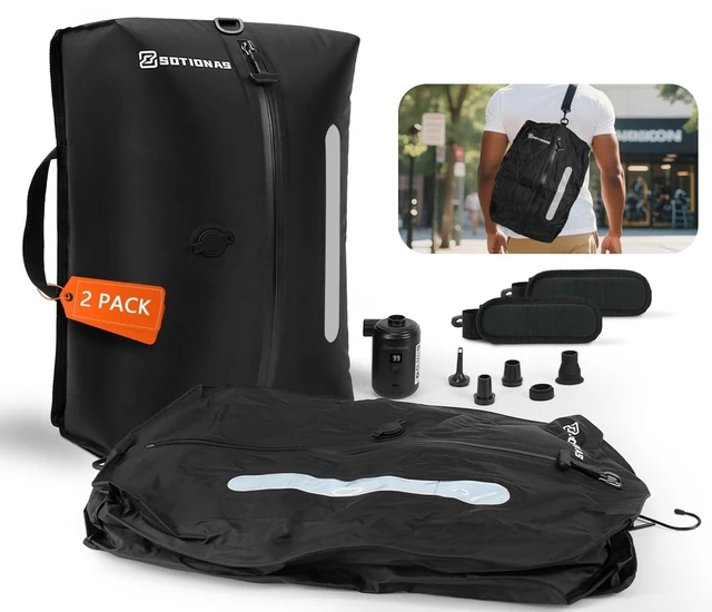 Alt view image 8 of 14 - 2Pack Vacuum Seal Bags For Clothing Travel With Wireless Pump | Waterproof Reusable Compression Bags with Shoulder Strap for Luggage and Suitcase, Space Saver Vacuum Seal Packing Cubes for Clothes