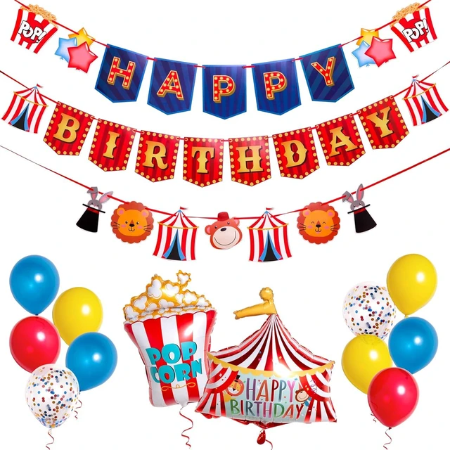 Alt view image 8 of 14 - Pirese Carnival & Circus Birthday Party Decorations - Birthday Party Supplies | Banner & Balloons Decor for Kids