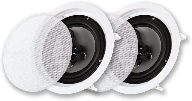 Alt view image 8 of 14 - Acoustic Audio CSic83 in Ceiling 8" Speaker Pair 3 Way Home Theater Speakers