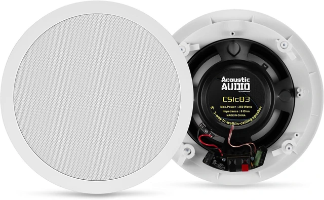 Alt view image 13 of 14 - Acoustic Audio CSic83 in Ceiling 8" Speaker Pair 3 Way Home Theater Speakers