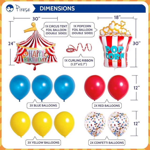Alt view image 11 of 14 - Pirese Carnival & Circus Birthday Party Decorations - Birthday Party Supplies | Banner & Balloons Decor for Kids