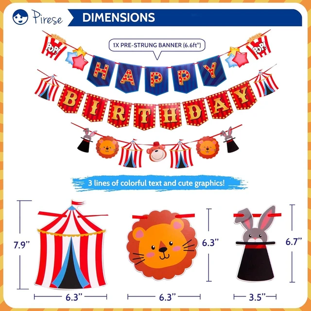 Alt view image 10 of 14 - Pirese Carnival & Circus Birthday Party Decorations - Birthday Party Supplies | Banner & Balloons Decor for Kids