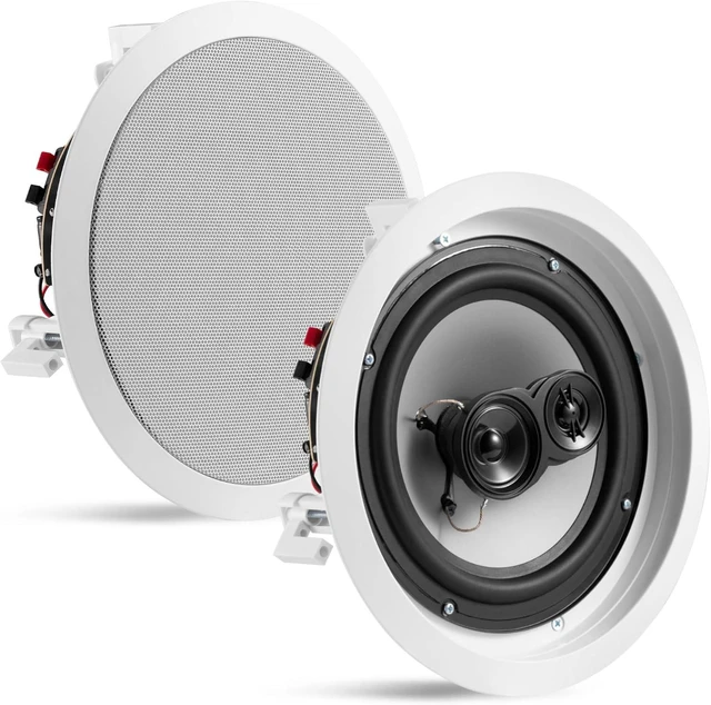 Alt view image 14 of 14 - Acoustic Audio CSic83 in Ceiling 8" Speaker Pair 3 Way Home Theater Speakers