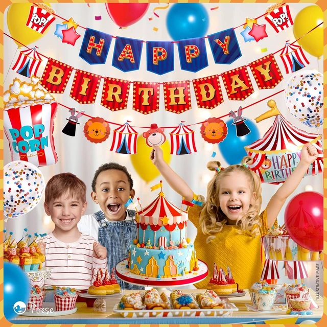 Alt view image 14 of 14 - Pirese Carnival & Circus Birthday Party Decorations - Birthday Party Supplies | Banner & Balloons Decor for Kids