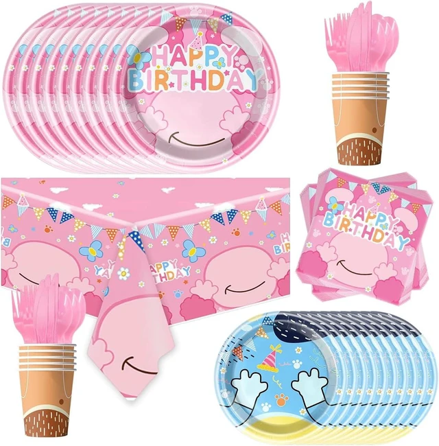 Alt view image 7 of 12 - 81Pcs Pink Dog Birthday Party Tableware Set Cute Dog Party Decoration Pink Cartoon Birthday Party Supplies