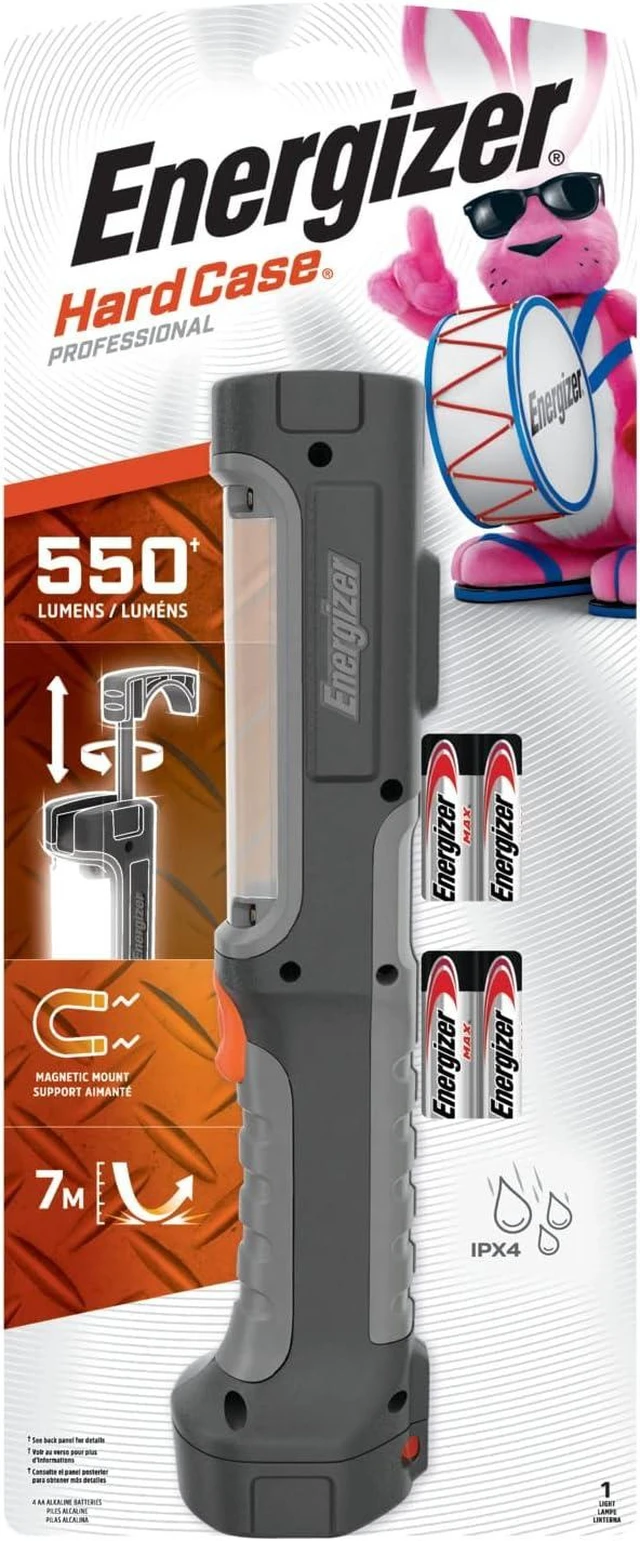 Alt view image 8 of 14 - Energizer HC-550 LED Flashlight, Water Resistant LED Magnetic Work Light, Flash Light with AA Batteries Included, Pack of 2
