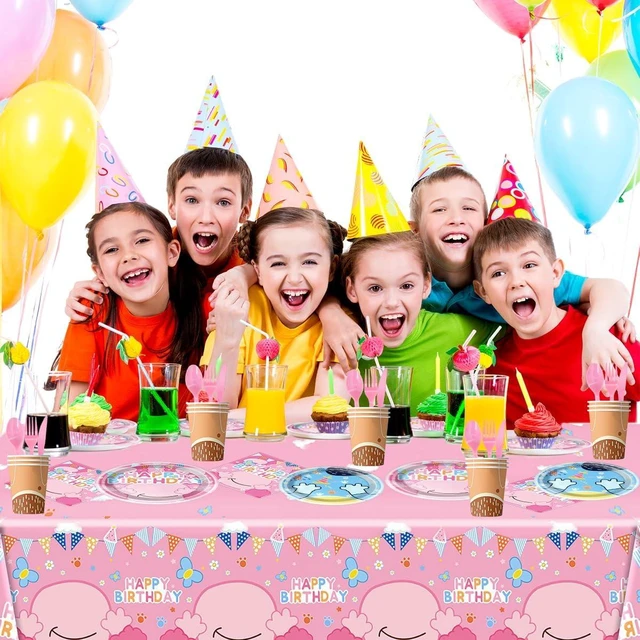Alt view image 10 of 12 - 81Pcs Pink Dog Birthday Party Tableware Set Cute Dog Party Decoration Pink Cartoon Birthday Party Supplies