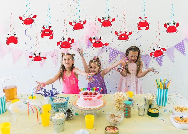 Alt view image 10 of 12 - 24 Pcs Crab Hanging Swirls Crab Party Decorations Crab Spirals Crab Ceiling Decorations Crab Party Supplies for Crab Birthday Party Ocean Decorations