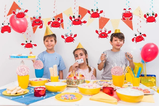 Alt view image 11 of 12 - 24 Pcs Crab Hanging Swirls Crab Party Decorations Crab Spirals Crab Ceiling Decorations Crab Party Supplies for Crab Birthday Party Ocean Decorations