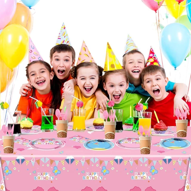 Alt view image 12 of 12 - 81Pcs Pink Dog Birthday Party Tableware Set Cute Dog Party Decoration Pink Cartoon Birthday Party Supplies