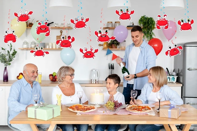 Alt view image 12 of 12 - 24 Pcs Crab Hanging Swirls Crab Party Decorations Crab Spirals Crab Ceiling Decorations Crab Party Supplies for Crab Birthday Party Ocean Decorations