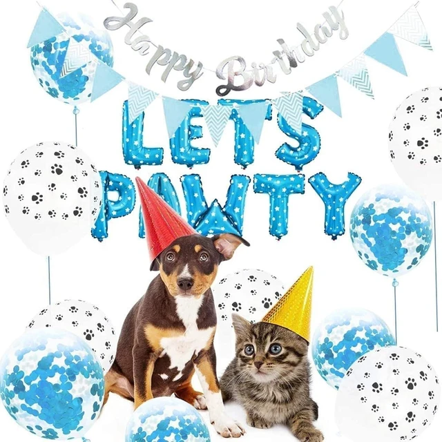 Alt view image 7 of 10 - Dog Cat Birthday Party Supplies - Paw Print Balloons, Sequined Balloons, Happy Birthday Banner, Pet Party Decoration
