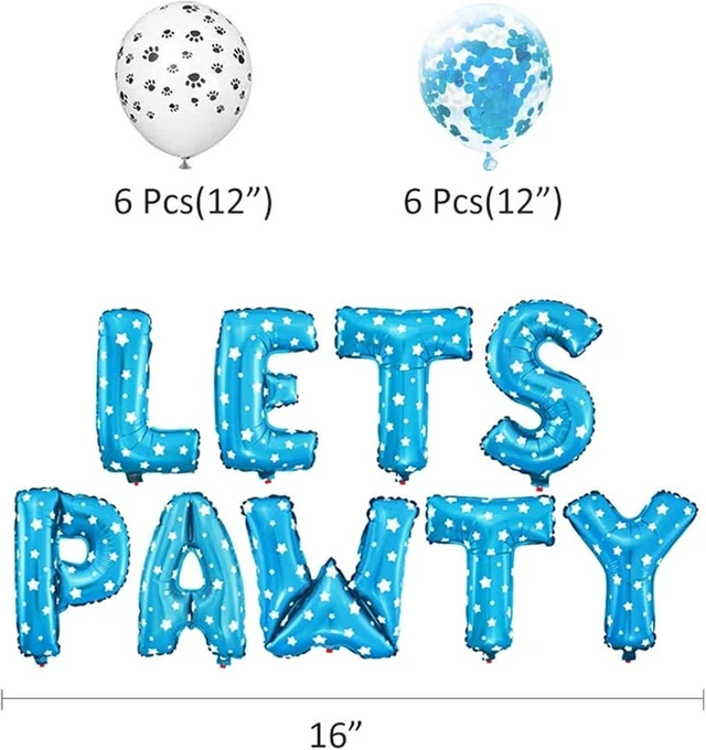 Alt view image 9 of 10 - Dog Cat Birthday Party Supplies - Paw Print Balloons, Sequined Balloons, Happy Birthday Banner, Pet Party Decoration