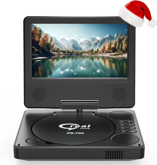 Alt view image 8 of 14 - 9.5" Portable DVD Player with 7.5" Swivel Display Screen, 5-Hour Built-in Rechargeable Battery, Car DVD Player,Supports SD Card/USB/CD/DVD and Multiple Disc Formats, High Volume Speaker