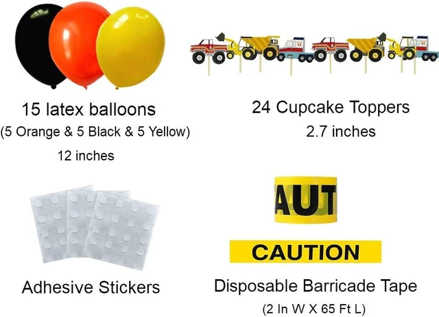 Alt view image 10 of 12 - Construction Birthday Party Supplies Dump Truck Party Decorations Kits Set for Kids Birthday Party 51 pack