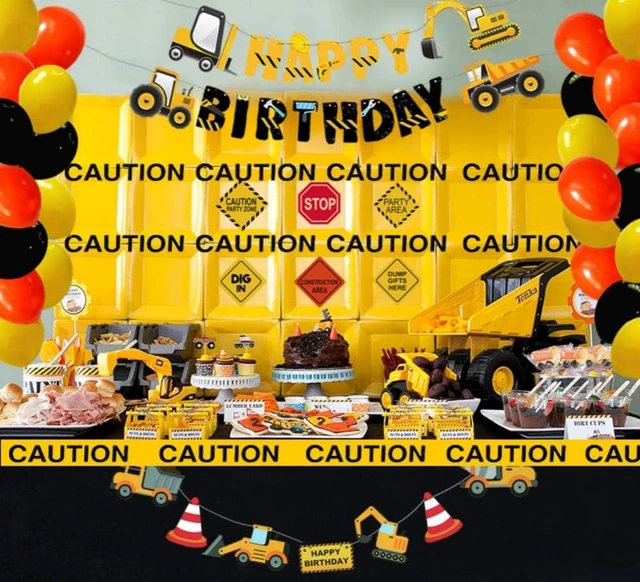 Alt view image 8 of 12 - Construction Birthday Party Supplies Dump Truck Party Decorations Kits Set for Kids Birthday Party 51 pack