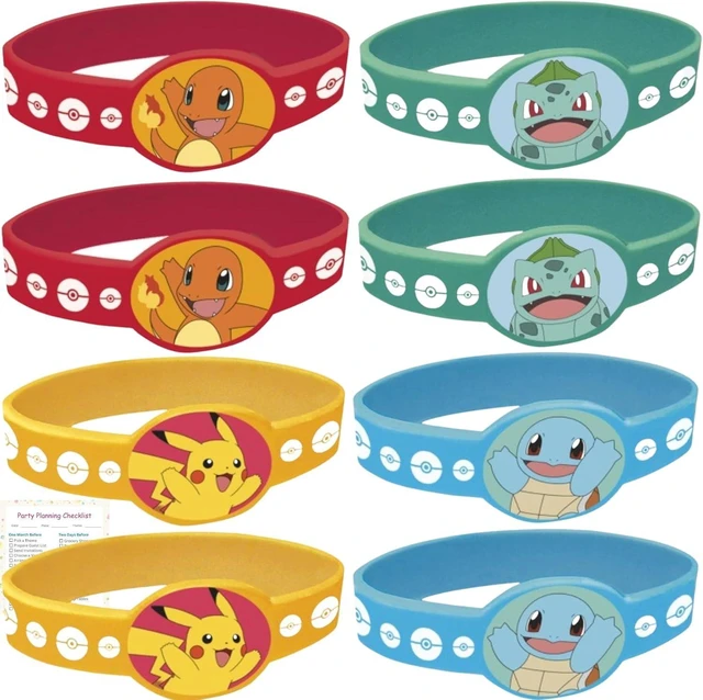 Alt view image 6 of 10 - Unique Pokemon Party Bracelets | 8 Count | Fun Birthday Party Favors and Decorations | Officially Licensed | includes Checklist