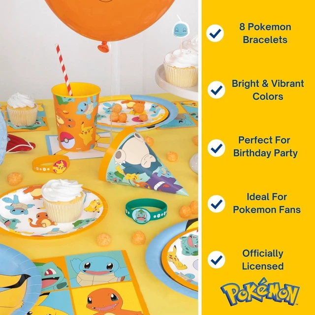 Alt view image 8 of 10 - Unique Pokemon Party Bracelets | 8 Count | Fun Birthday Party Favors and Decorations | Officially Licensed | includes Checklist