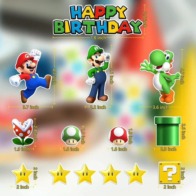 Alt view image 9 of 14 - 14Pcs Super Bros Cake Topper for Birthday Party Decoration, Super Brother Birthday Party Supplies- Fun Kid's Party Cupcake Decoration!