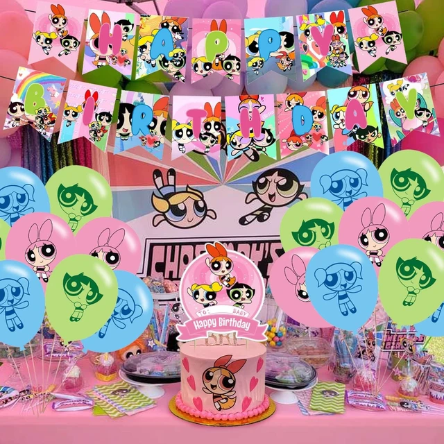 Alt view image 12 of 14 - Girls of Birthday Party Decorations ,Power Girls Birthday Party Favor with Banner, Cake Topper, Cupcake Toppers, Balloons for Fans Party Supplies