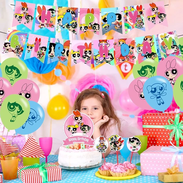 Alt view image 13 of 14 - Girls of Birthday Party Decorations ,Power Girls Birthday Party Favor with Banner, Cake Topper, Cupcake Toppers, Balloons for Fans Party Supplies