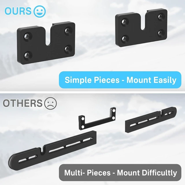 Alt view image 10 of 14 - notiela Metal Soundbar Mount for Sonos Arc & Arc Ultra Wall Mount Black - Floating Wall Mount for Sonos Arc Mounting Bracket Under TV Easy to Install