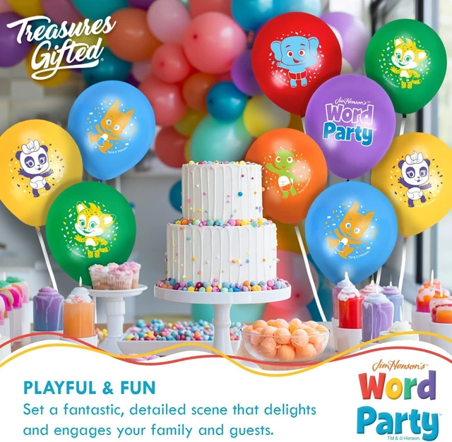 Alt view image 10 of 12 - Treasures Gifted Officially Licensed Jim Hensons Word Party Balloons - 24 Pack - 12" Word Party Birthday Balloons - Word Party Birthday Party Supplies - Latex Balloons for Word Party Birthday