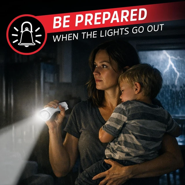 Alt view image 9 of 14 - Energizer Auto-On LED Flashlights Rechargeable (3-Pack) for Home Power Failure, Plug in LED Flashlight for Power Outage, Night Light, Hurricane Preparedness