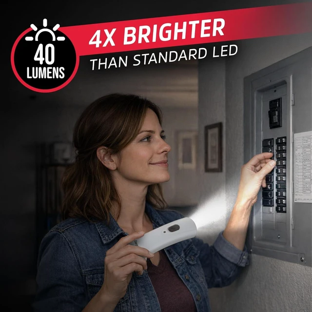 Alt view image 14 of 14 - Energizer Auto-On LED Flashlights Rechargeable (3-Pack) for Home Power Failure, Plug in LED Flashlight for Power Outage, Night Light, Hurricane Preparedness