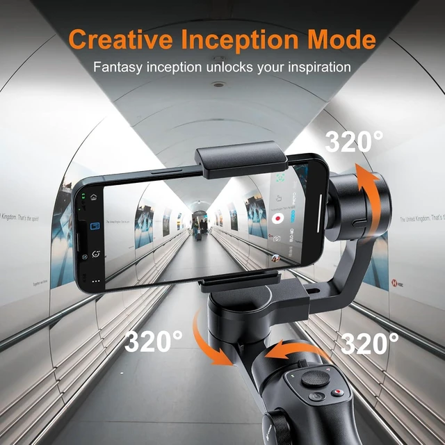 Alt view image 10 of 12 - Gimbal Stabilizer for iPhone, Phone Gimbal w/Focus Wheel Face Tracking for 16 15 Pro Max Android 3-Axis Phone Stabilizer for Video Recording Vlog