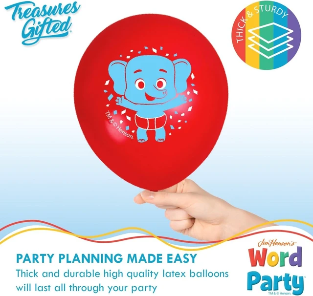 Alt view image 9 of 12 - Treasures Gifted Officially Licensed Jim Hensons Word Party Balloons - 24 Pack - 12" Word Party Birthday Balloons - Word Party Birthday Party Supplies - Latex Balloons for Word Party Birthday