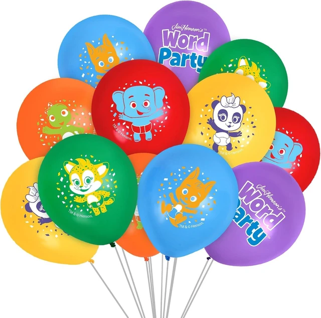 Alt view image 7 of 12 - Treasures Gifted Officially Licensed Jim Hensons Word Party Balloons - 24 Pack - 12" Word Party Birthday Balloons - Word Party Birthday Party Supplies - Latex Balloons for Word Party Birthday