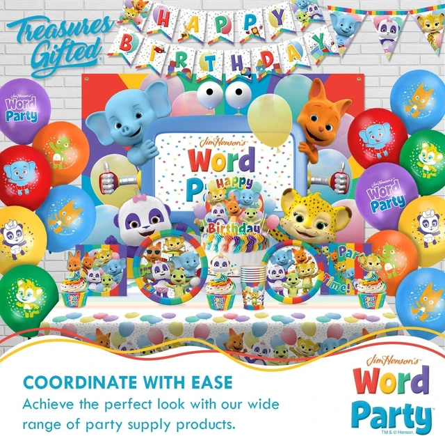 Alt view image 12 of 12 - Treasures Gifted Officially Licensed Jim Hensons Word Party Balloons - 24 Pack - 12" Word Party Birthday Balloons - Word Party Birthday Party Supplies - Latex Balloons for Word Party Birthday