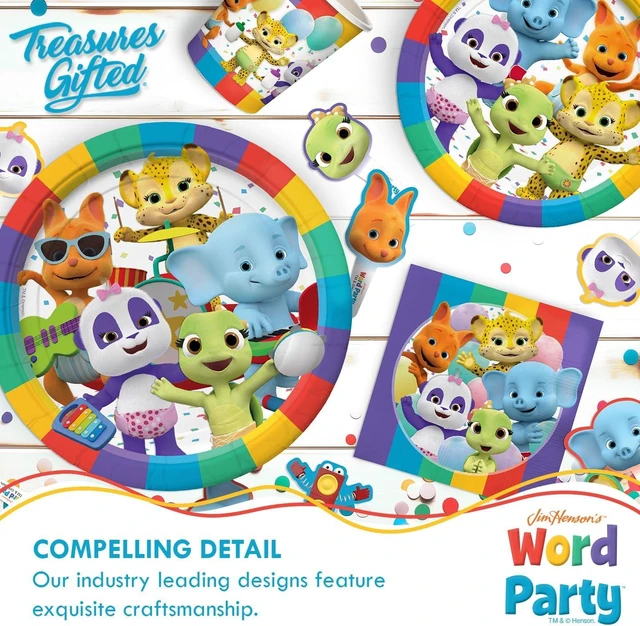 Alt view image 11 of 12 - Treasures Gifted Officially Licensed Jim Hensons Word Party Balloons - 24 Pack - 12" Word Party Birthday Balloons - Word Party Birthday Party Supplies - Latex Balloons for Word Party Birthday