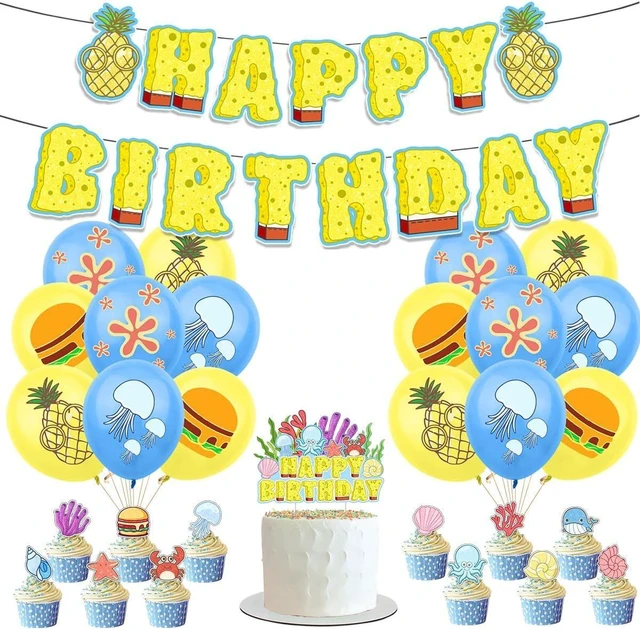Alt view image 7 of 12 - Yellow Birthday Party Decorations 42pcs Yellow Themed Happy Birthday Party Supplies Include Yellow Banner Balloons Cake Toppers and Cupcake Toppers