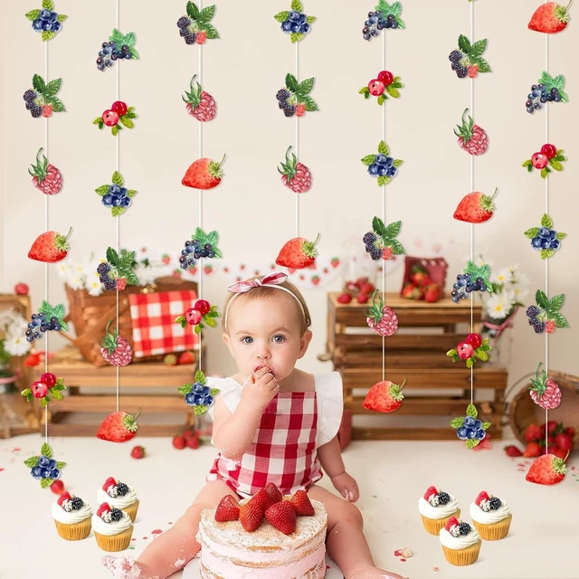 Alt view image 10 of 12 - Berry Party Banner Streamers Berry Party Decoration Berry Party Hanging Decorations Strawberry Blueberry Party Decor Berry Birthday Party Supplies for Berry Theme Baby Shower Birthday Party