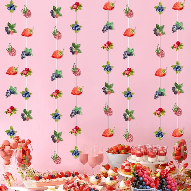 Alt view image 8 of 12 - Berry Party Banner Streamers Berry Party Decoration Berry Party Hanging Decorations Strawberry Blueberry Party Decor Berry Birthday Party Supplies for Berry Theme Baby Shower Birthday Party