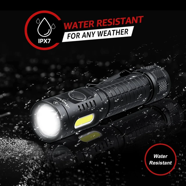 Alt view image 13 of 14 - Flashlight, Rechargeable Magnetic LED Flashlight High Powered 1300 Lumens,Tactical LED Light Torch COB Work Light,9 Modes,IP67 Outdoor Gear A7
