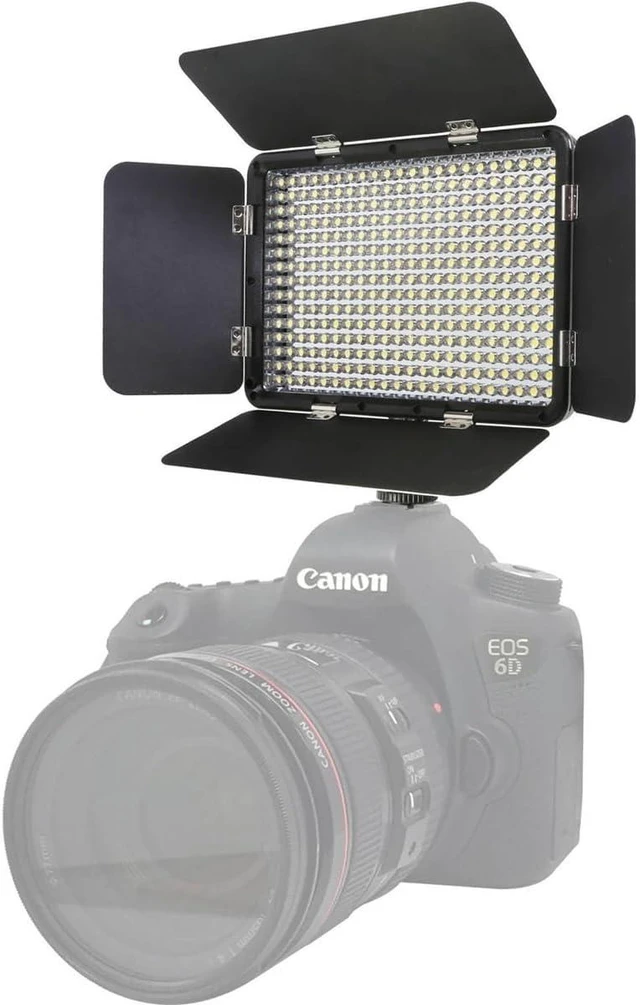 Alt view image 10 of 14 - Vidpro LED-330X Photo and Video Light Kit - On Camera Panel LED Light - Adjustable and Dimmable 3200K-5600K Variable Color Light Fits Cameras w/Hot Shoe Includes Rechargeable Battery Diffuser